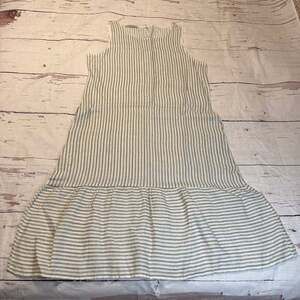 Francesca Bettini 100% Linen Striped Sleeveless Dress